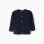 Round Neck Cardigan for Baby Girls, Dark Blue
