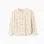 Thick Knit Cardigan with Flower Embroideries for Baby Girls, Beige