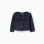 Knit cardigan with ruffled maxi collar for baby girls, dark blue
