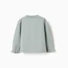 Cardigan with embroidery and ruffles B&S for baby girls, light green