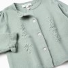 Cardigan with embroidery and ruffles B&S for baby girls, light green