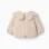 Padded sherpa jacket with maxi collar for baby girls, white