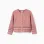 Knitted cardigan with jacquard pattern for baby girls, dusty pink