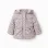 Floral puffer jacket with hood and plush lining for baby girls, beige