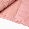 Puffer vest with polar fleece lining and ruffles for baby girls, pink