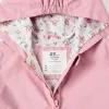 Hooded windbreaker with ruffled hem and lining for baby girls, pink
