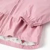 Hooded windbreaker with ruffled hem and lining for baby girls, pink