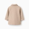 Wool effect coat with lining B&S for baby girls, beige