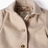 Wool effect coat with lining B&S for baby girls, beige