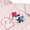 Hooded puffer jacket with Minnie print for babies and girls, light pink