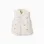 Padded vest with floral pattern and pockets for baby girls, light beige