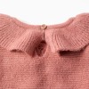 Openwork knit jumper with ruffled collar for baby girls, pink