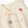Knitted vest with floral embroidery for baby girls, white
