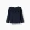 Knitted jumper with scalloped ends for baby girls, navy blue