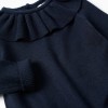 Knitted jumper with scalloped ends for baby girls, navy blue