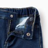 Flared Denim Trousers in Comfort Denim for Baby Girls, Blue