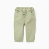 Baggy twill trousers for baby girls, light green