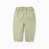 Baggy twill trousers for baby girls, light green