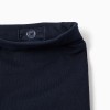 Flared brushed leggings for baby girls, navy blue