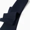 Flared brushed leggings for baby girls, navy blue