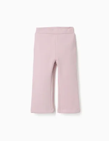 Flared brushed leggings for baby girls, lilac