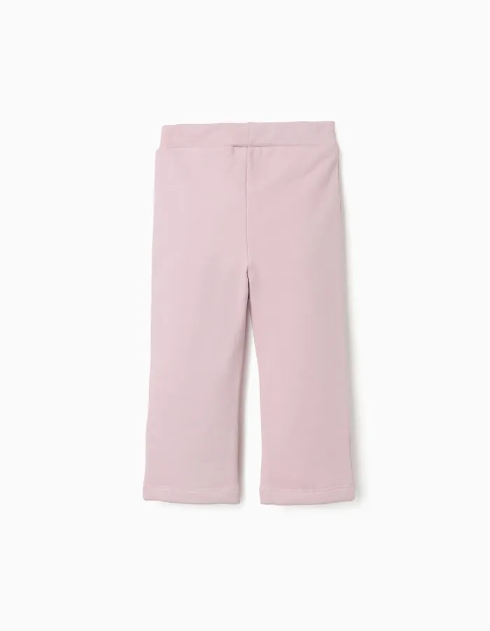 Flared brushed leggings for baby girls, lilac