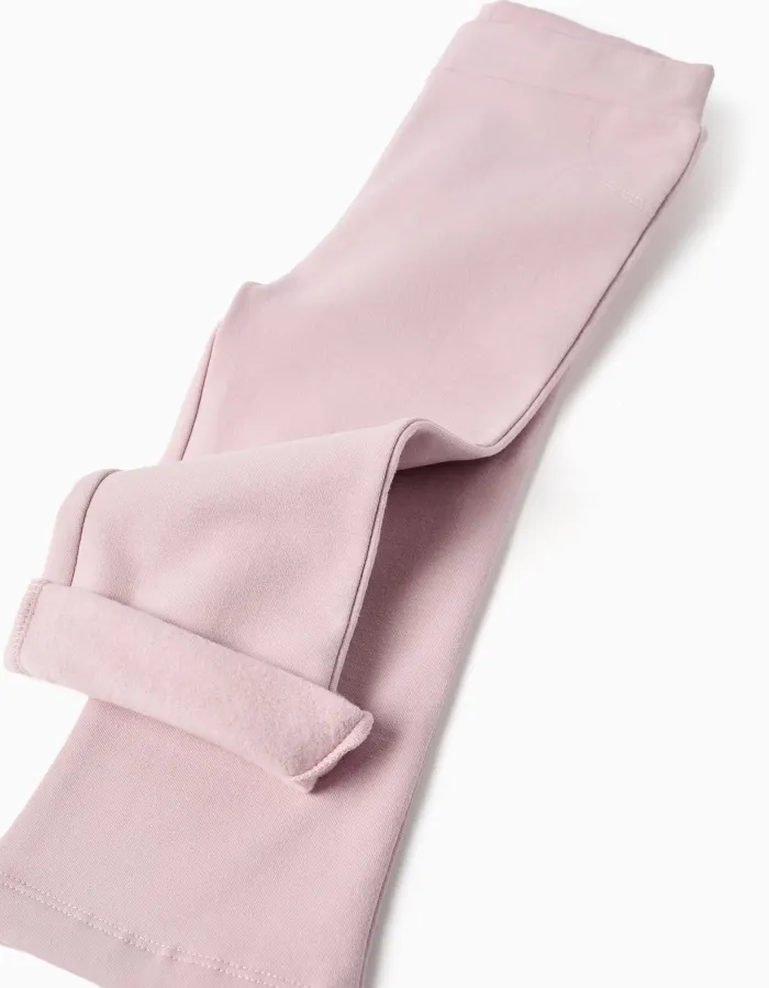 Flared brushed leggings for baby girls, lilac
