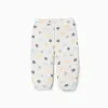 Brushed fleece trousers with dots pattern for baby girls, white