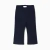 Flared Roma knit leggings for baby girls, dark blue