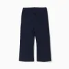 Flared Roma knit leggings for baby girls, dark blue