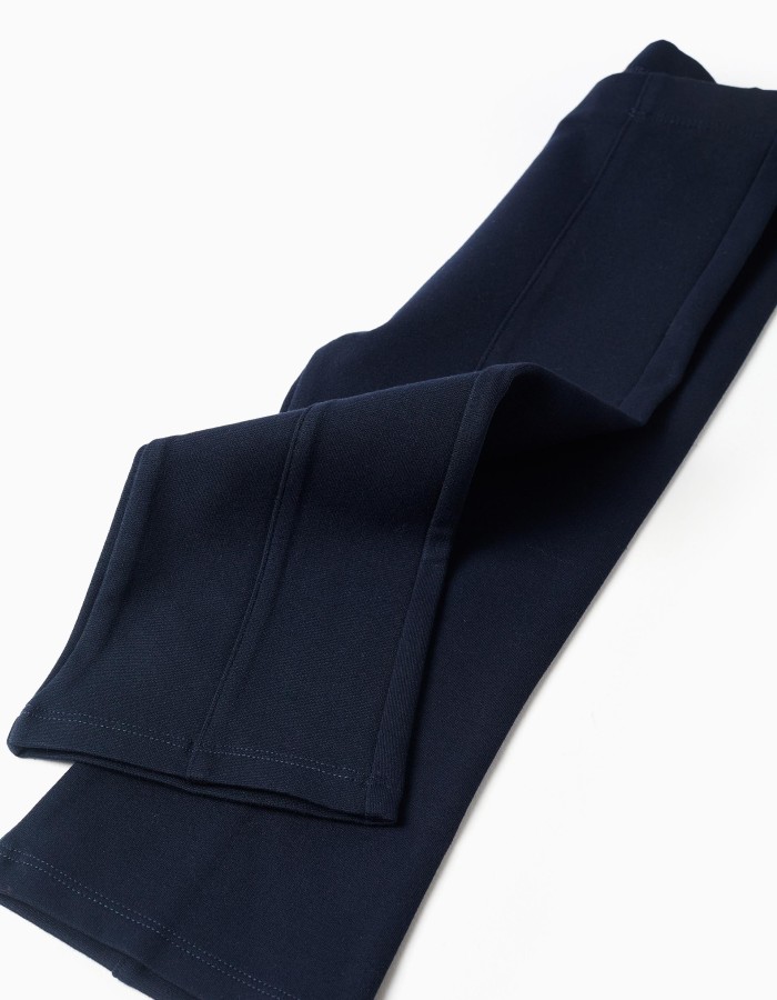 Flared Roma knit leggings for baby girls, dark blue
