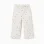 Brushed flared trousers with floral pattern for baby girls, white