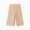 Wide leg corduroy trousers with elastic waist for baby girls, beige