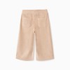 Wide leg corduroy trousers with elastic waist for baby girls, beige