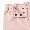 Baggy twill trousers for baby girls, light pink