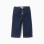 Wide leg jeans with front snap buttons for baby girls, dark blue