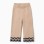 Knitted trousers with striped hem for baby girls, beige/navy blue