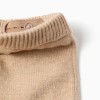 Knitted trousers with striped hem for baby girls, beige/navy blue