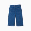 Wide leg jeans with 4 pockets for baby girls, blue