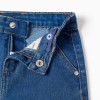 Wide leg jeans with 4 pockets for baby girls, blue