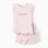 Cotton pyjamas with heart prints and ruffles for baby girls, light pink
