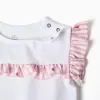 Cotton pyjamas with stripes and hearts for baby girls, white/pink