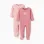 Pack of 2 cotton babygrows with prints for newborn and baby girls, pink