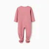 Pack of 2 cotton babygrows with prints for newborn and baby girls, pink
