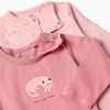 Pack of 2 cotton babygrows with prints for newborn and baby girls, pink