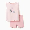Short pyjamas with Minnie & Figaro for newborn and baby girls, pink