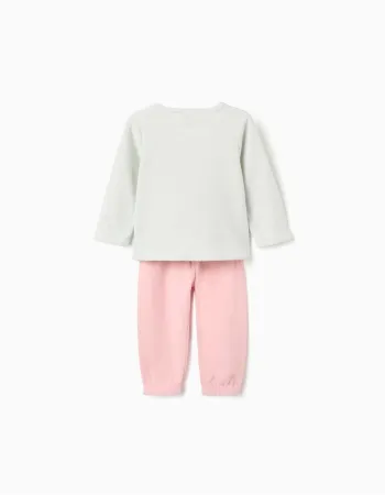 Polar fleece pyjamas with Minnie for newborn and baby girls, green/pink
