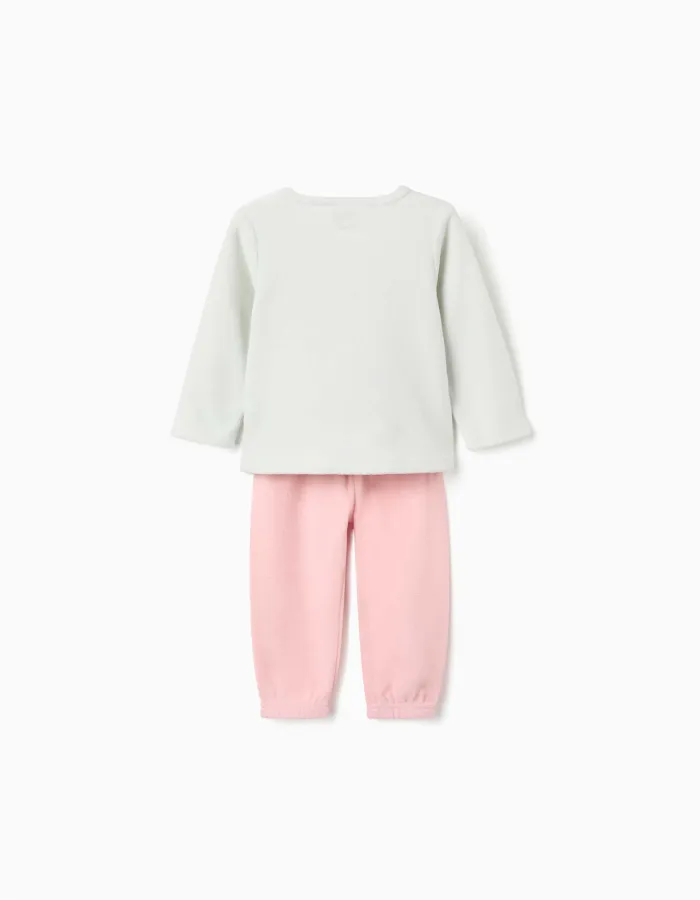 Polar fleece pyjamas with Minnie for newborn and baby girls, green/pink