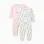 2 cotton sleepsuits with Minnie for newborn and baby girls, pink/white