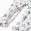 Cotton sleepsuit with Stitch motif for newborn and baby girls, white